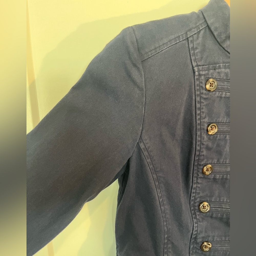 Vtg Mossimo Navy Military Utility Peplum Boho Festival Preppy Jacket Sz S - Picture 5 of 10
